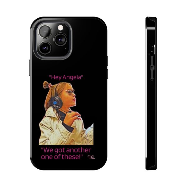 "Hey Angela" - Tough Phone Cases - Black Background - Image 41