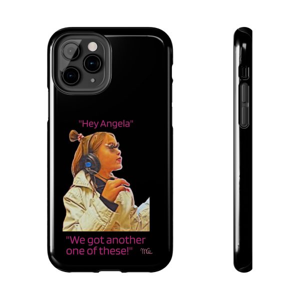 "Hey Angela" - Tough Phone Cases - Black Background - Image 5