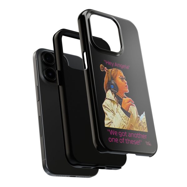 "Hey Angela" - Tough Phone Cases - Black Background - Image 60