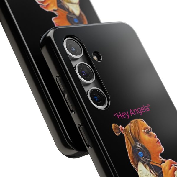 "Hey Angela" - Tough Phone Cases - Black Background - Image 70