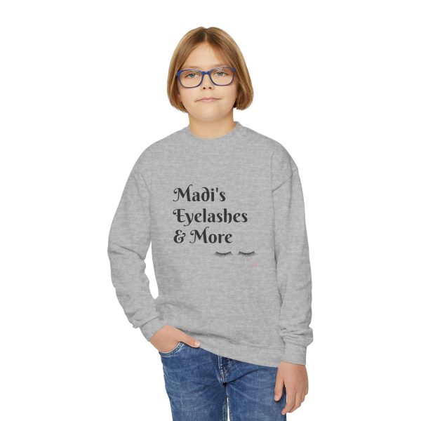 Madi's Eyelashes - Youth Crewneck Sweatshirt - Image 3