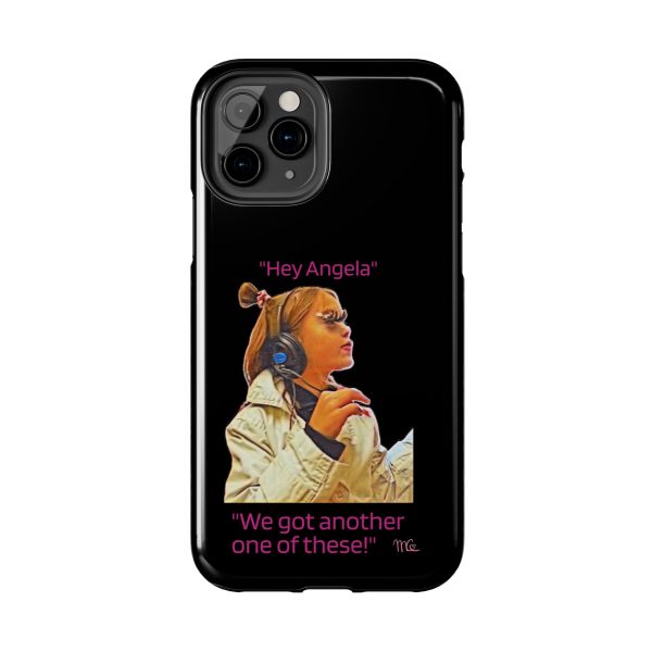 "Hey Angela" - Tough Phone Cases - Black Background - Image 6