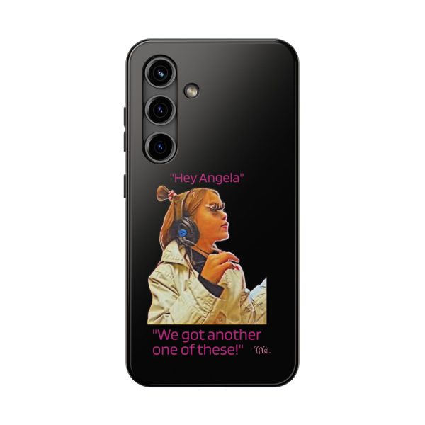 "Hey Angela" - Tough Phone Cases - Black Background - Image 69