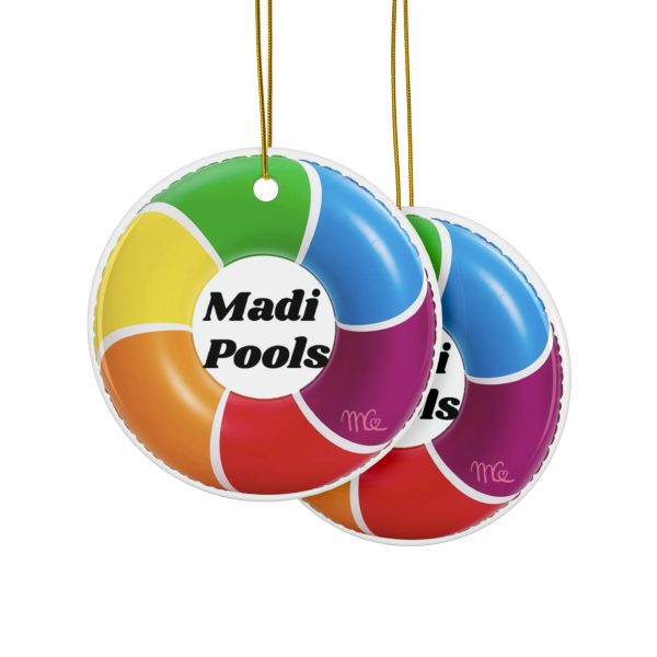 Madi Pools Ceramic Ornaments, 2-Side Print, (1pc, 3pcs, 5pcs, 10pcs) - Image 2