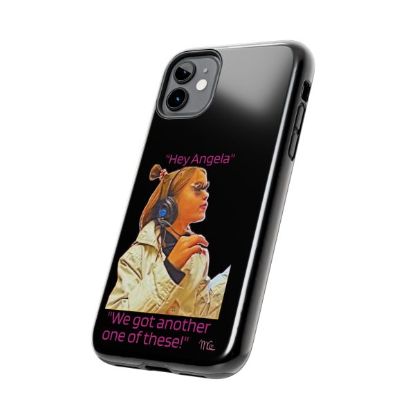 "Hey Angela" - Tough Phone Cases - Black Background - Image 3