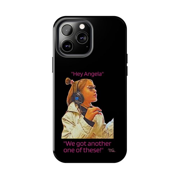 "Hey Angela" - Tough Phone Cases - Black Background - Image 42