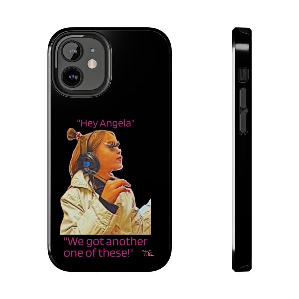"Hey Angela" - Tough Phone Cases - Black Background - Image 9